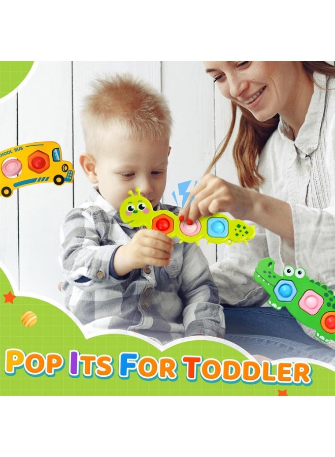 Winray 3 Pack Fidget Popper Sensory Toys for Toddlers, Pop it Toy for 1-3 Year Old Boys Girls - Travel, Holiday, Christmas Valentine Day Gifts - Image 4